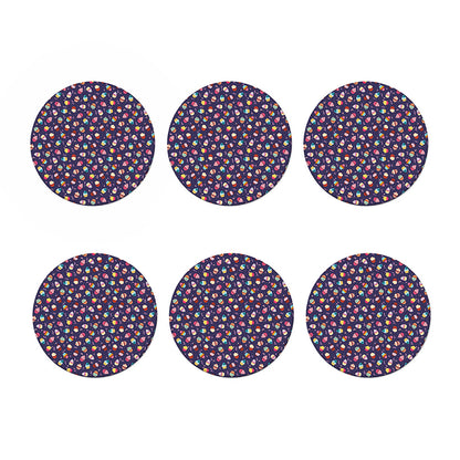 Mini Cupcake Pattern Print Coaster Set