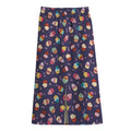 Mini Cupcake Pattern Print Cotton Front Slit Maxi Skirt