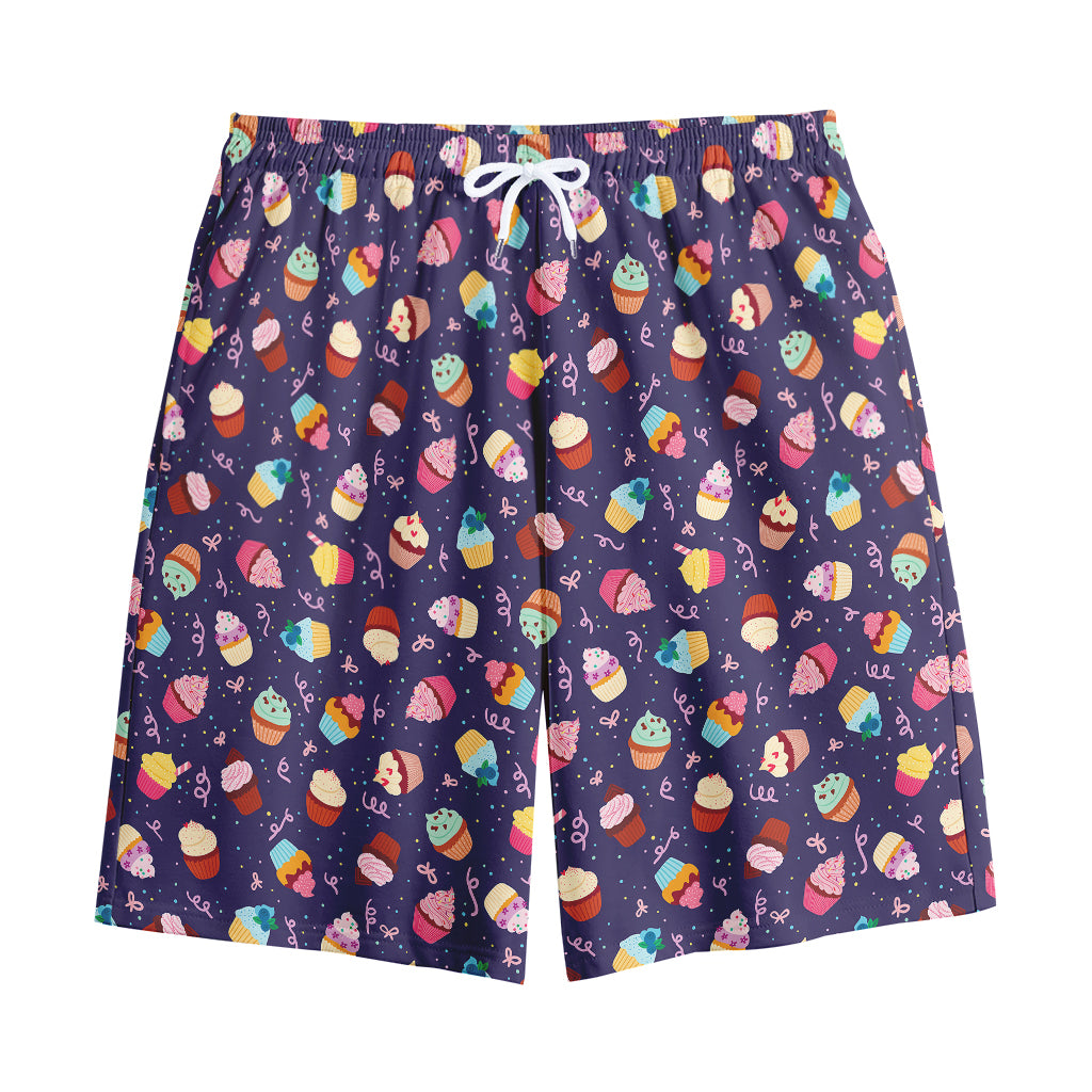 Mini Cupcake Pattern Print Cotton Shorts