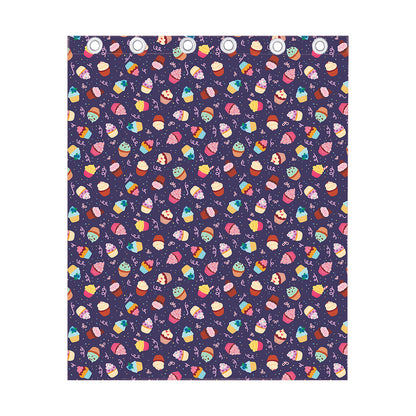Mini Cupcake Pattern Print Curtain