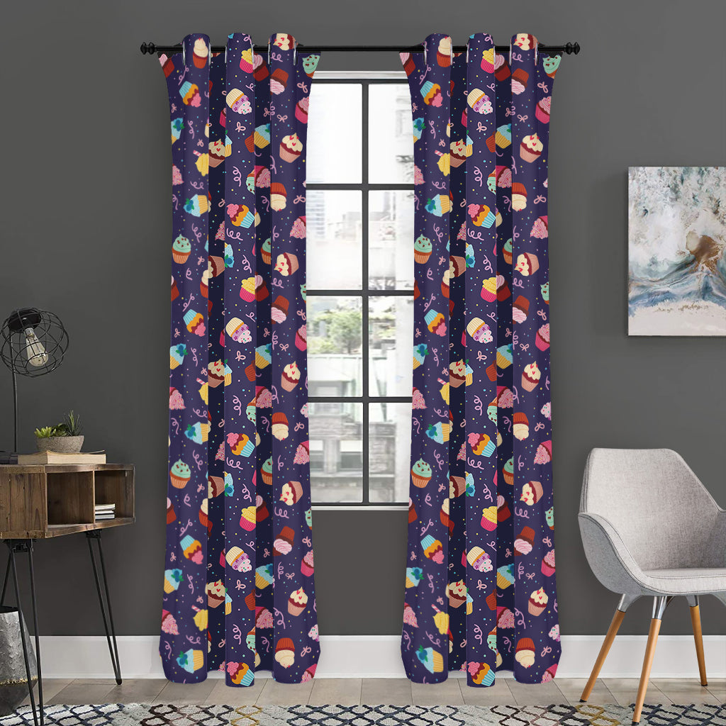 Mini Cupcake Pattern Print Curtain
