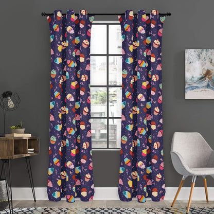 Mini Cupcake Pattern Print Curtain