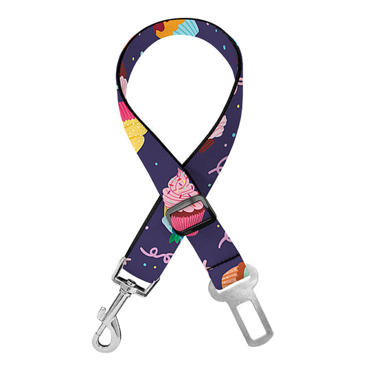 Mini Cupcake Pattern Print Dog Seat Belt