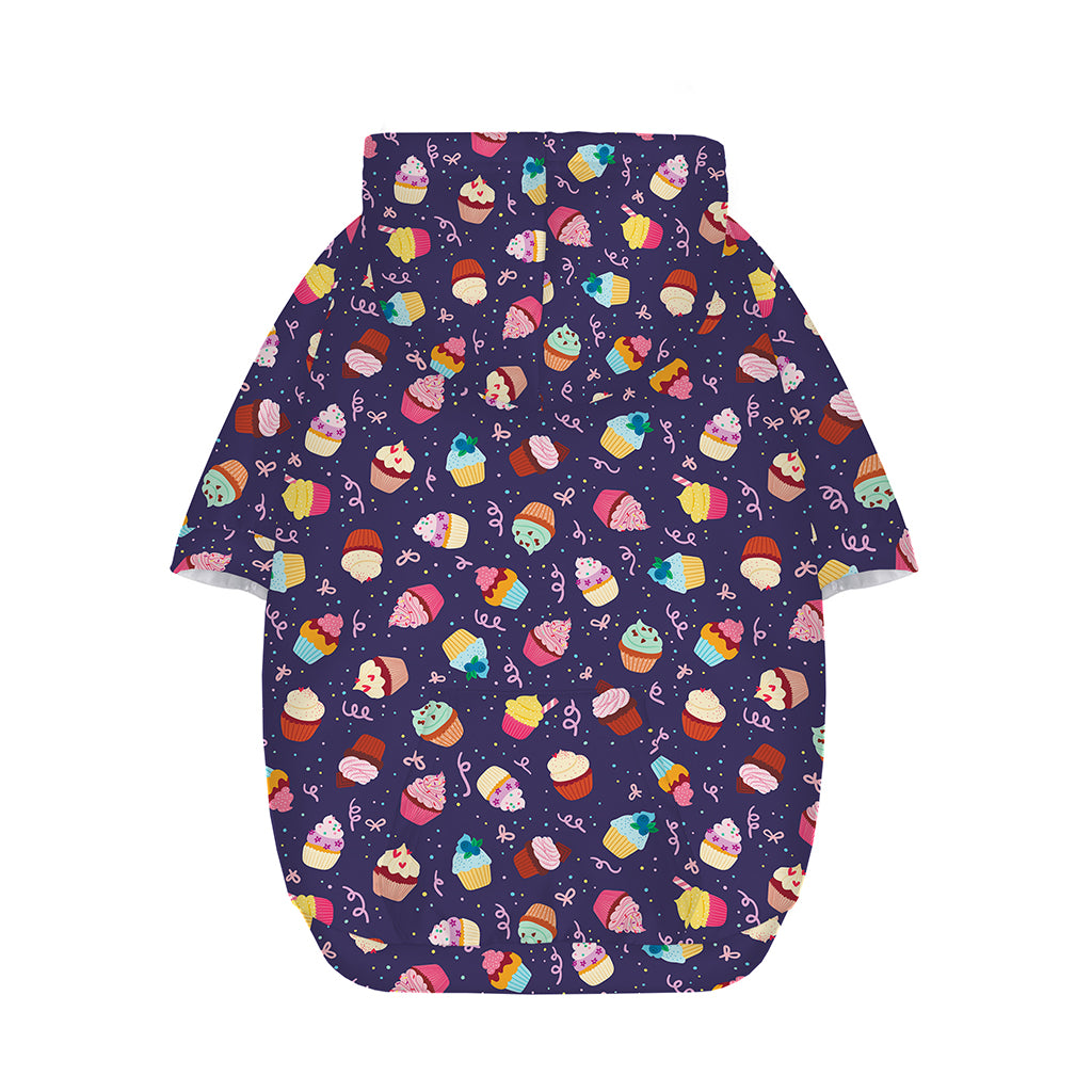 Mini Cupcake Pattern Print Dog Zip Up Hoodie