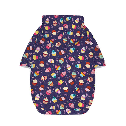 Mini Cupcake Pattern Print Dog Zip Up Hoodie