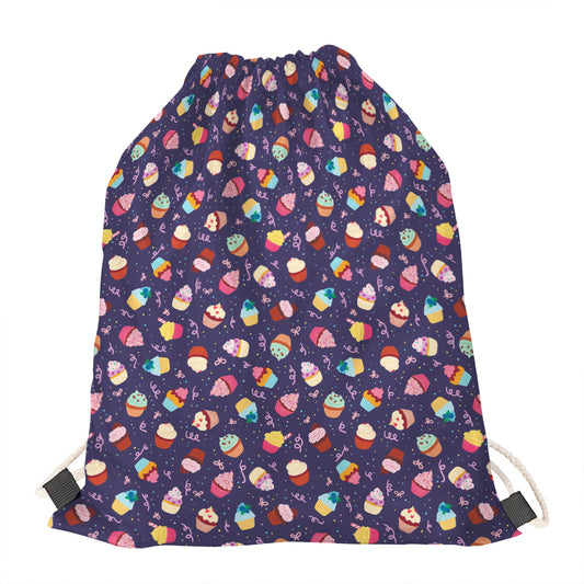 Mini Cupcake Pattern Print Drawstring Bag