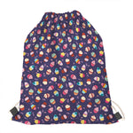 Mini Cupcake Pattern Print Drawstring Bag