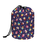 Mini Cupcake Pattern Print Drawstring Makeup Bag
