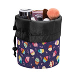 Mini Cupcake Pattern Print Drawstring Makeup Bag
