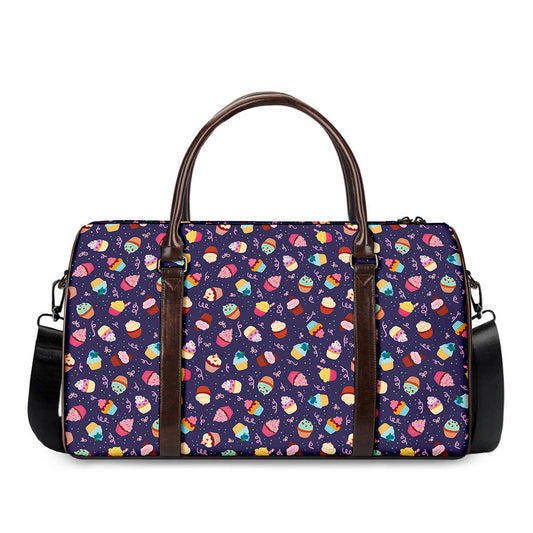Mini Cupcake Pattern Print Duffle Bag
