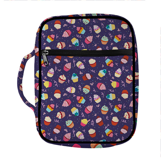 Mini Cupcake Pattern Print Front Pocket Bible Bag