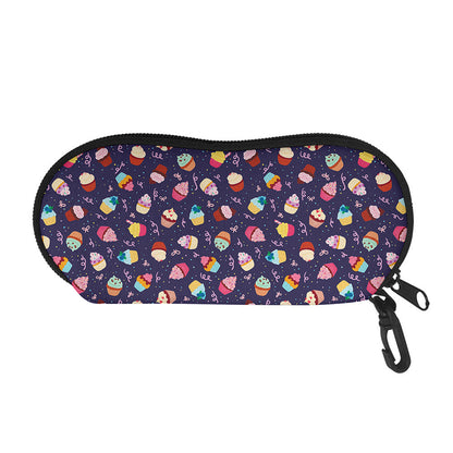 Mini Cupcake Pattern Print Glasses Case