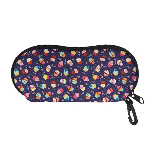 Mini Cupcake Pattern Print Glasses Case
