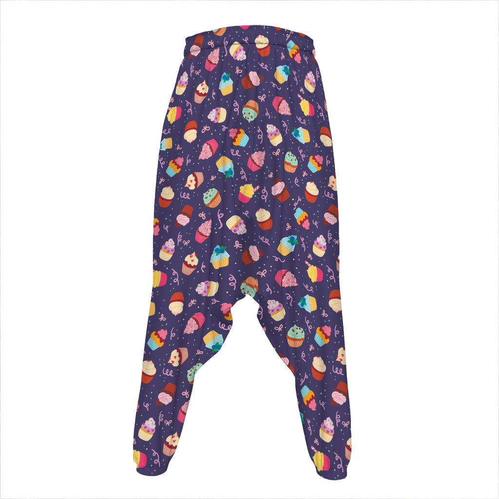 Mini Cupcake Pattern Print Hammer Pants