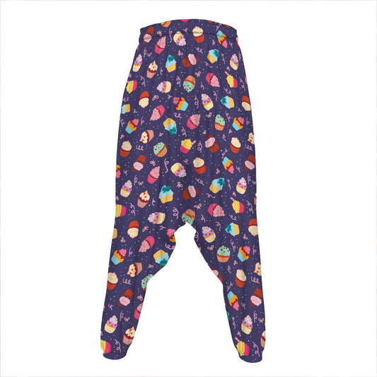Mini Cupcake Pattern Print Hammer Pants