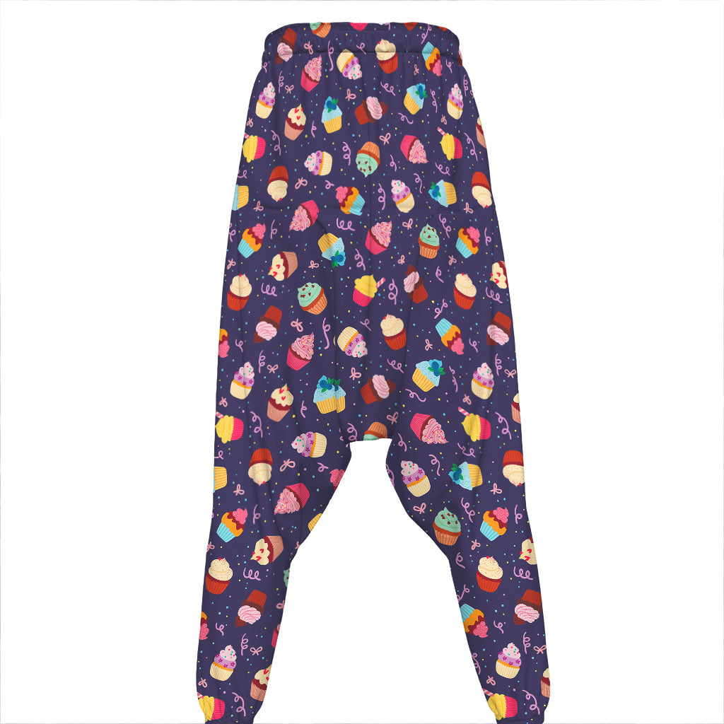Mini Cupcake Pattern Print Hammer Pants