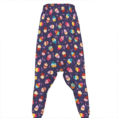 Mini Cupcake Pattern Print Hammer Pants