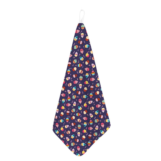Mini Cupcake Pattern Print Hand Towel