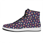 Mini Cupcake Pattern Print High Top Leather Sneakers