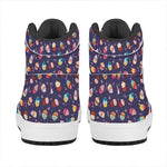 Mini Cupcake Pattern Print High Top Leather Sneakers