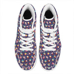 Mini Cupcake Pattern Print High Top Leather Sneakers