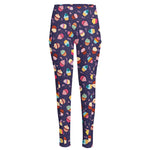 Mini Cupcake Pattern Print High-Waisted Pocket Leggings