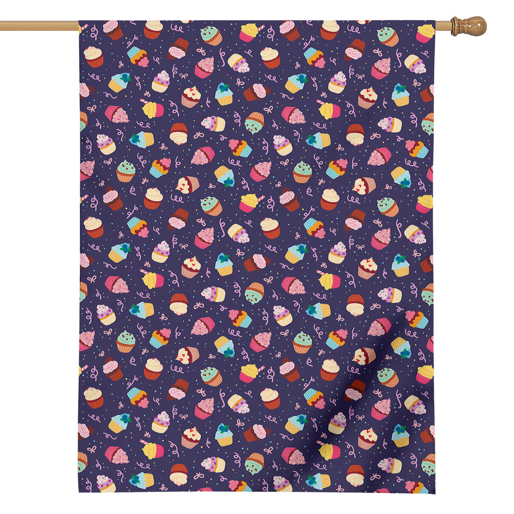 Mini Cupcake Pattern Print House Flag
