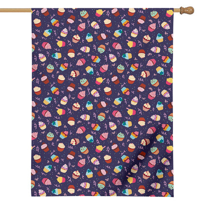 Mini Cupcake Pattern Print House Flag