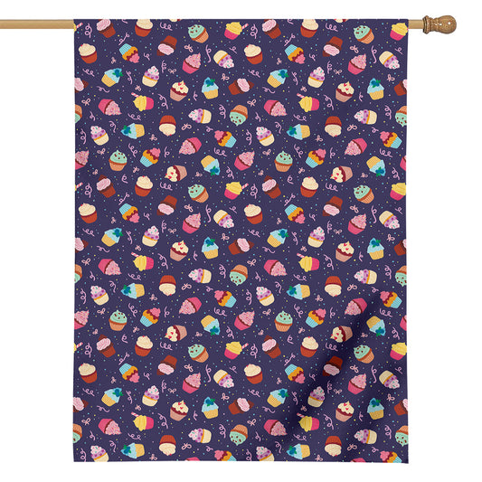 Mini Cupcake Pattern Print House Flag