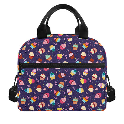 Mini Cupcake Pattern Print Insulated Lunch Bag