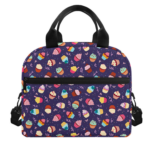 Mini Cupcake Pattern Print Insulated Lunch Bag