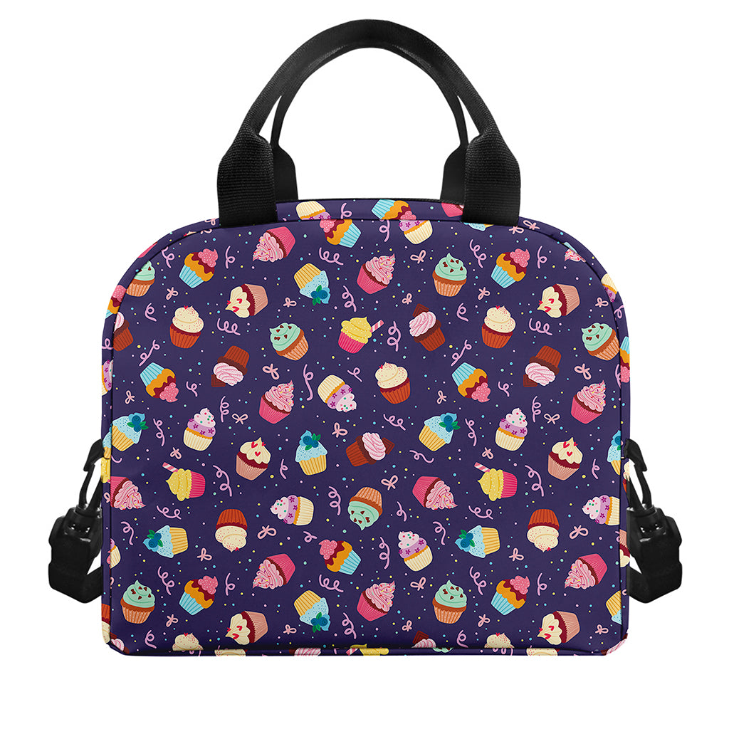 Mini Cupcake Pattern Print Insulated Lunch Bag