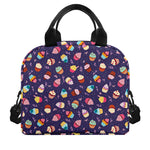 Mini Cupcake Pattern Print Insulated Lunch Bag