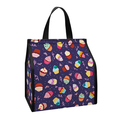 Mini Cupcake Pattern Print Insulated Lunch Tote