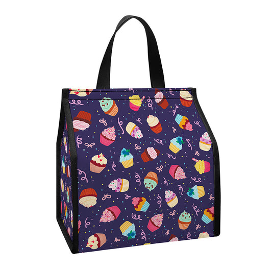 Mini Cupcake Pattern Print Insulated Lunch Tote