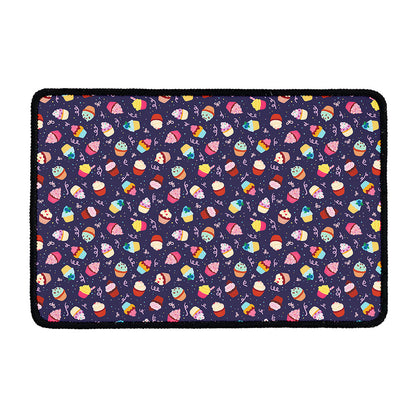 Mini Cupcake Pattern Print Kitchen Mat