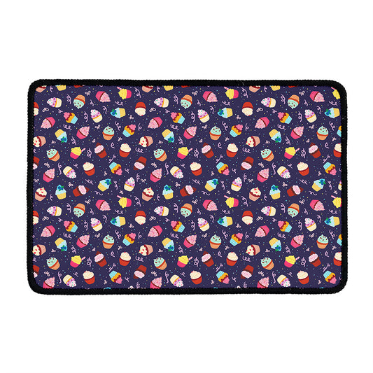 Mini Cupcake Pattern Print Kitchen Mat