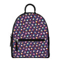 Mini Cupcake Pattern Print Leather Backpack