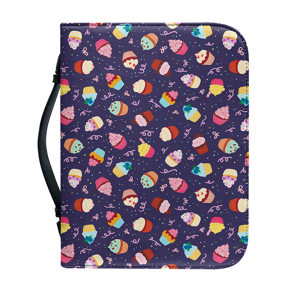 Mini Cupcake Pattern Print Leather Bible Cover