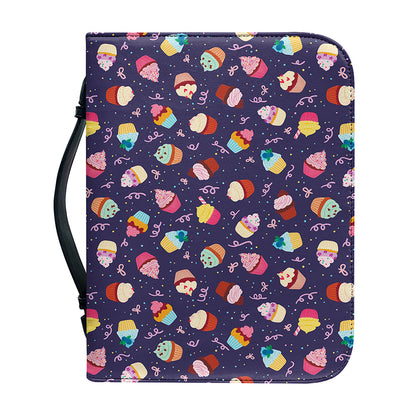 Mini Cupcake Pattern Print Leather Bible Cover