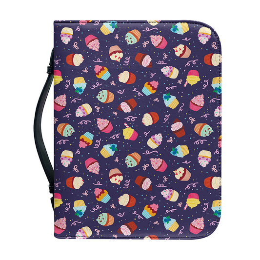 Mini Cupcake Pattern Print Leather Bible Cover