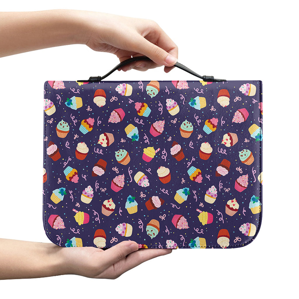 Mini Cupcake Pattern Print Leather Bible Cover