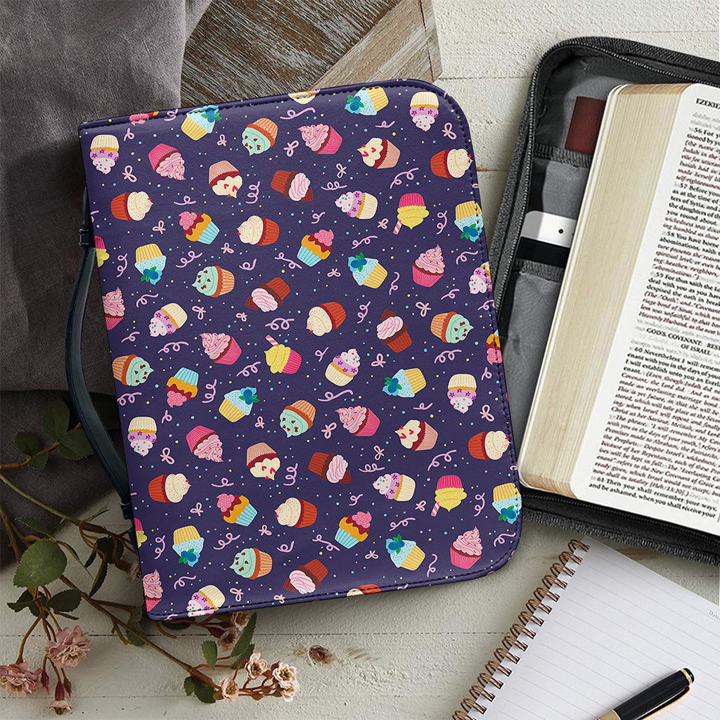 Mini Cupcake Pattern Print Leather Bible Cover