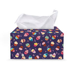 Mini Cupcake Pattern Print Leather Tissue Box Cover
