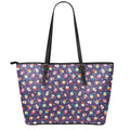Mini Cupcake Pattern Print Leather Tote Bag With Zipper