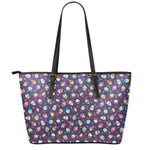 Mini Cupcake Pattern Print Leather Tote Bag