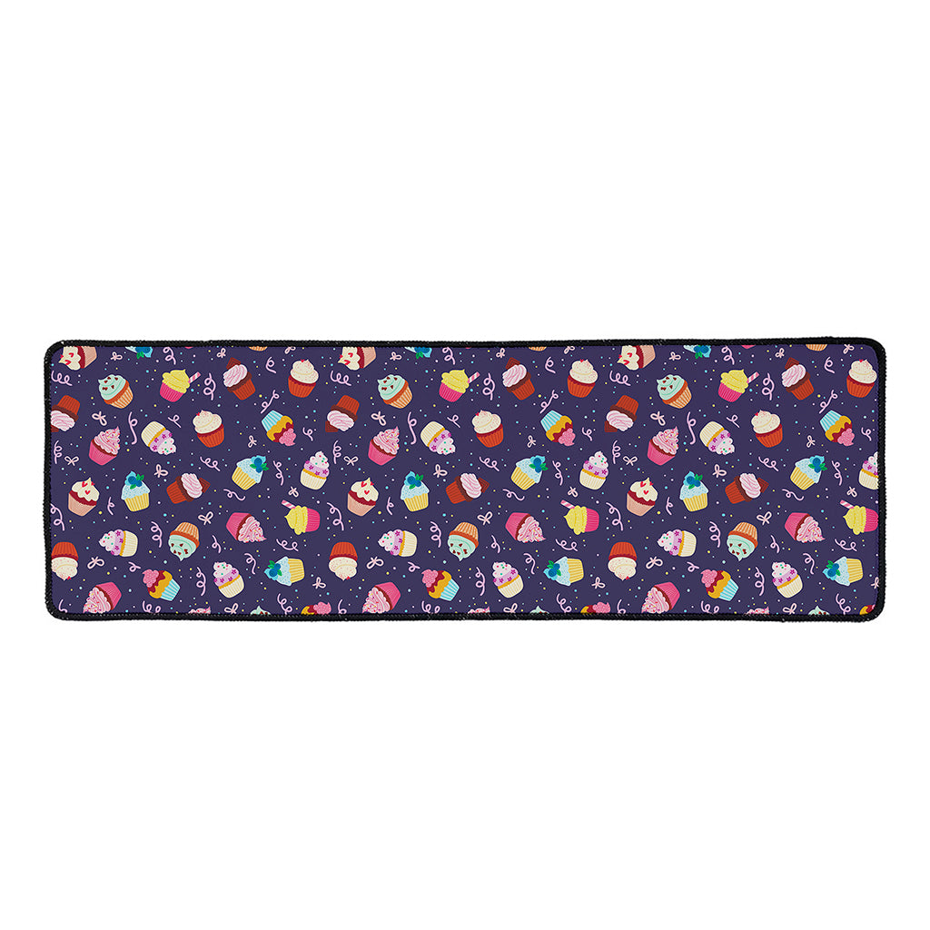 Mini Cupcake Pattern Print Long Kitchen Mat