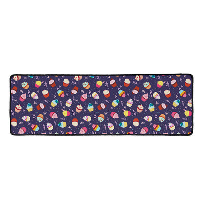 Mini Cupcake Pattern Print Long Kitchen Mat