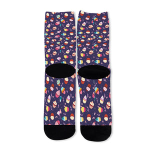 Mini Cupcake Pattern Print Long Socks