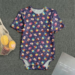 Mini Cupcake Pattern Print Men's Bodysuit